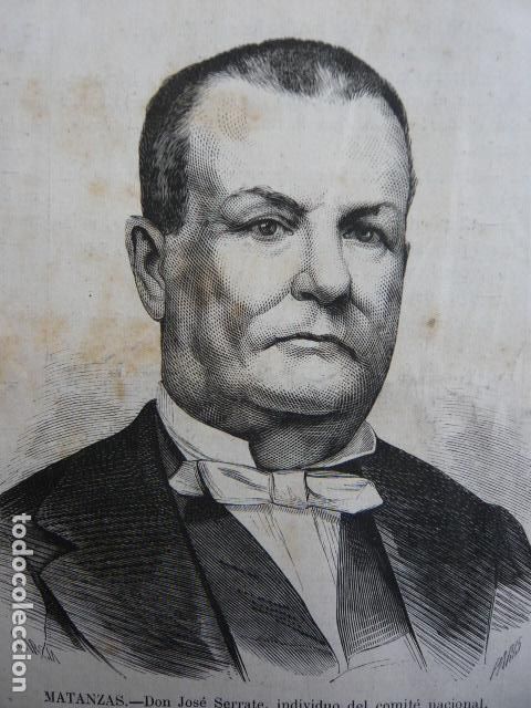 Arte: JOSE LUIS SERRATE MIENBRO COMITE MATANZA CUBAS GRABADO XILOGRAFICO XILOGRAFIA 1872