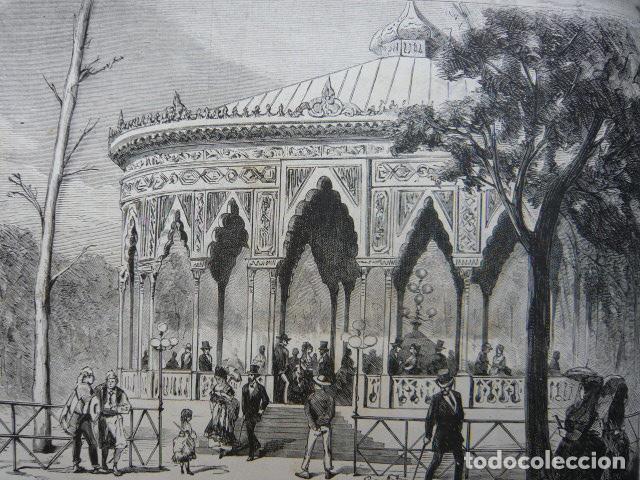 Arte: VALENCIA PABELL&Oacute;N DEL C&Iacute;RCULO DEL COMERCIO GRABADO XILOGRAFICO XILOGRAFIA 1872