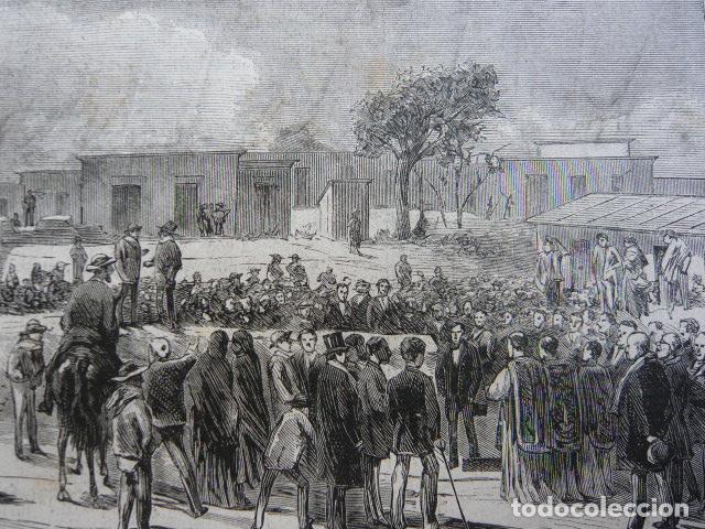 Arte: BUENOS AIRES ARGENTINA OBRAS PARA HOSPITAL ESPA&Ntilde;OL GRABADO XILOGRAFICO XILOGRAFIA 1872