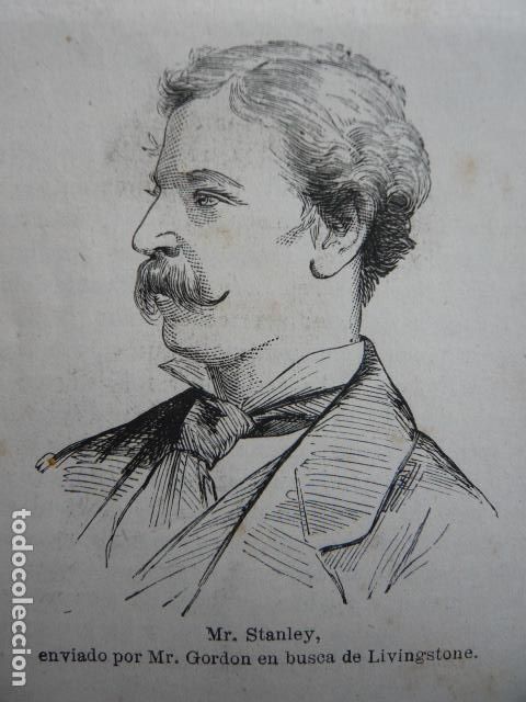 Arte: MR. STANLEY EN EXPEDICION BUSCA DEL DR. LIVINGSTONE GRABADO XILOGRAFICO XILOGRAFIA 1872