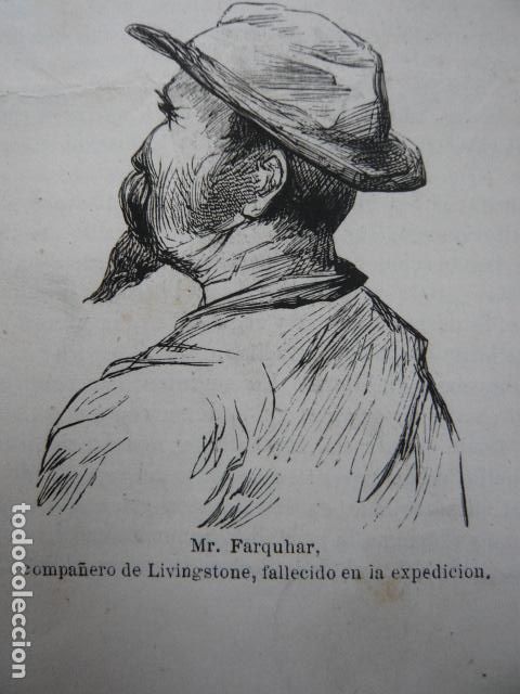 Arte: MR. FARQUHAR COMPA&Ntilde;ERO DEL DR. LIVINGSTONE GRABADO XILOGRAFICO XILOGRAFIA 1872