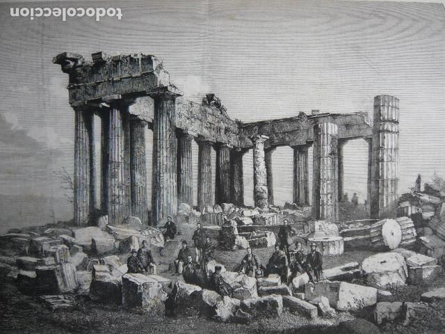 Arte: ATENAS GRECIA RUINAS DEL PARTENON GRABADO XILOGRAFICO XILOGRAFIA 1872
