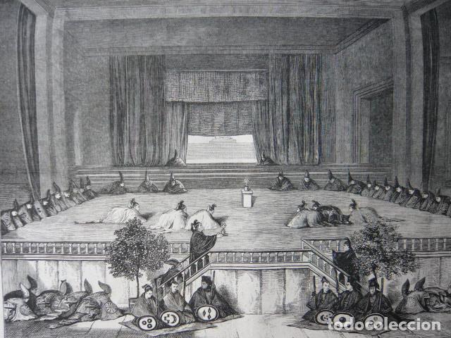 Art: YEDDO EL GRAN MIKADO DE JAPON GRABADO XILOGRAFICO XILOGRAFIA 1872