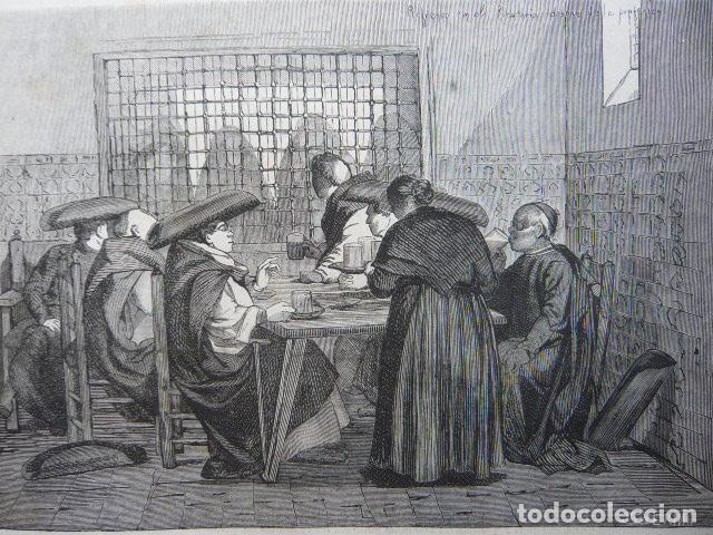 Art: EL LOCUTORIO CROQUIS INEDITO DE VALERIANO BECQUER GRABADO XILOGRAFICO XILOGRAFIA 1872