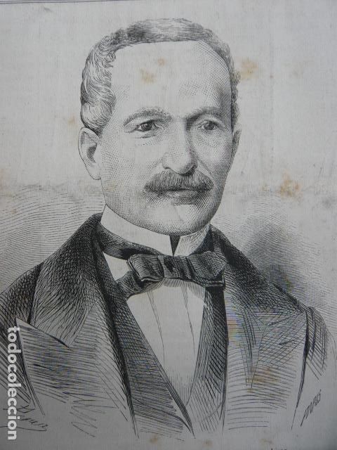 Art: JOSE BALTA PRESIDENTE PERU GRABADO XILOGRAFICO XILOGRAFIA 1872