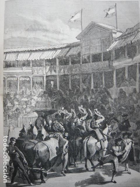 Art: MADRID EN LOS TOROS GRABADO XILOGRAFICO XILOGRAFIA 1872