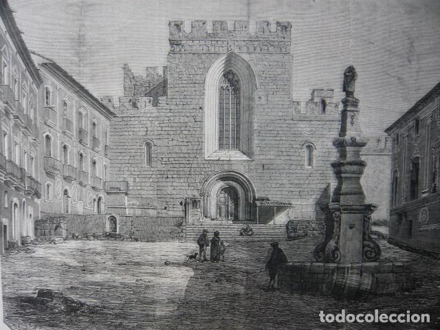 Art: BARCELONA MONASTERIO DE SANTA CREUX GRABADO XILOGRAFICO XILOGRAFIA 1872