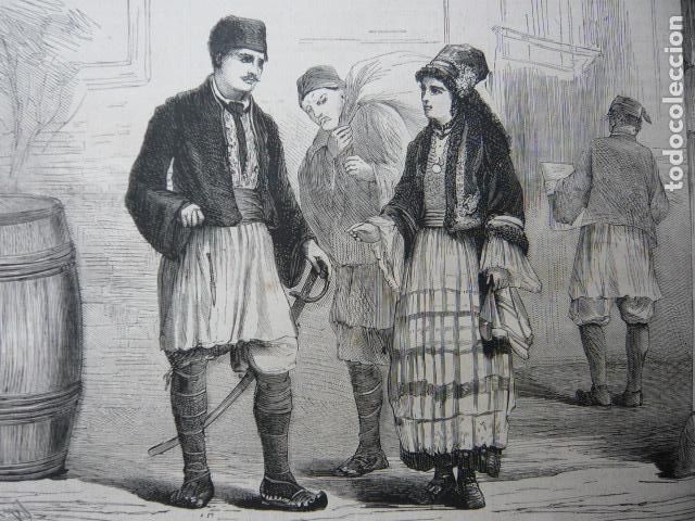 Arte: SERBIA TIPOS PRINCIPADOS DANUBIANOS GRABADO XILOGRAFICO XILOGRAFIA 1872