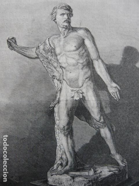 Arte: VIRIATO ESTATUA DE JOSE BELLVER GRABADO XILOGRAFICO XILOGRAFIA 1872