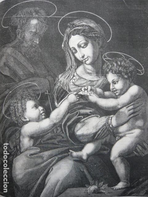 Arte: VIRGEN DE ROMA DE RAFAEL GRABADO XILOGRAFICO XILOGRAFIA 1872