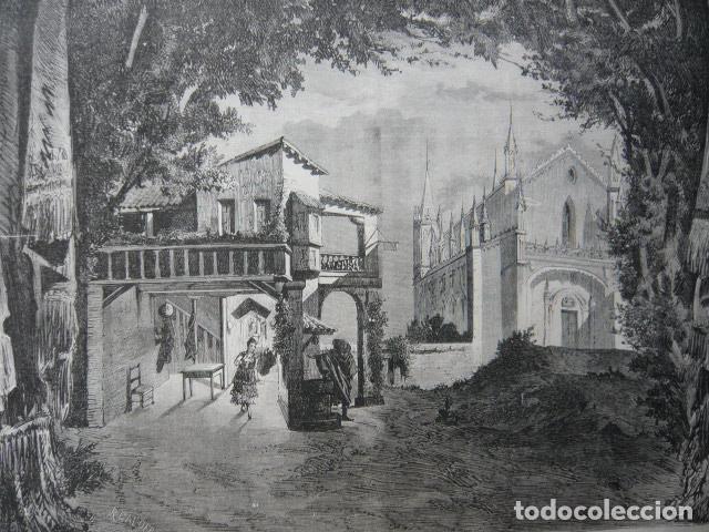 Arte: DECORADO TEATRO DE JOVELLANOS OBRA MOTIN DE ESQUILACHE GRABADO XILOGRAFICO XILOGRAFIA 1872