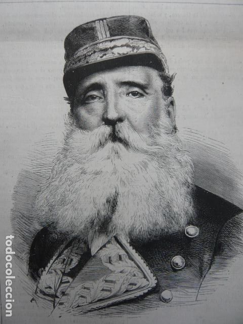 Arte: BLAS PIERRARD TENIENTE GENERAL FRANCES GRABADO XILOGRAFICO XILOGRAFIA 1872