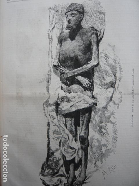 Arte: MOMIA EMPERADOR CARLOS V GRABADO XILOGRAFICO XILOGRAFIA 1872