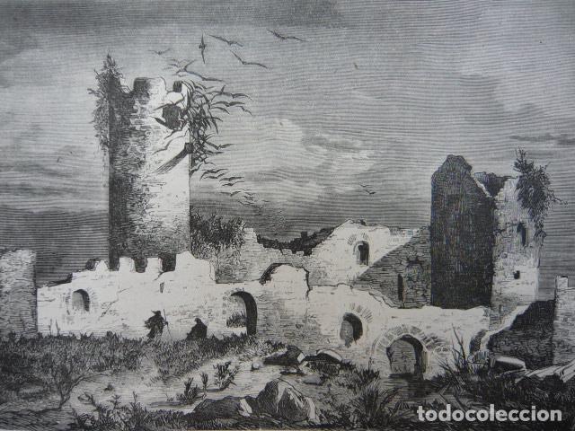 Arte: ZAMORA RUINAS CASTILLO CASTRO TORAFE GRABADO XILOGRAFICO XILOGRAFIA 1872