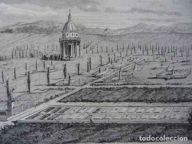 Arte: MATANZAS CUBA CEMENTERIO GRABADO XILOGRAFICO XILOGRAFIA 1872
