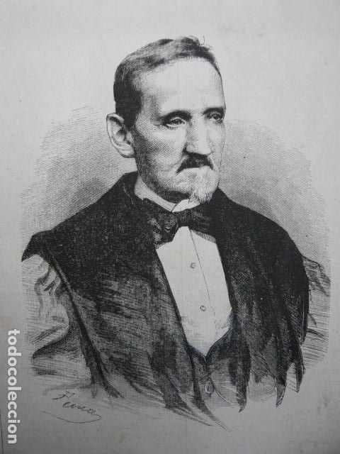 Arte: CIRILO ALVAREZ PRESIDENTE DEL TRIBUNAL SUPREMO GRABADO XILOGRAFICO XILOGRAFIA 1872