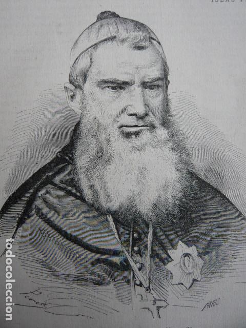 Arte: FRANCISCO GAINZA OBISPO DE NUEVA CACERES FILIPINAS GRABADO XILOGRAFICO XILOGRAFIA 1872