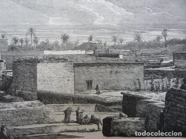 Arte: MARRUECOS UN ARRABAL GRABADO XILOGRAFICO XILOGRAFIA 1872
