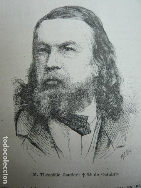 Kunst: THEOPHILE GAUTIER GRABADO XILOGRAFICO XILOGRAFIA 1872