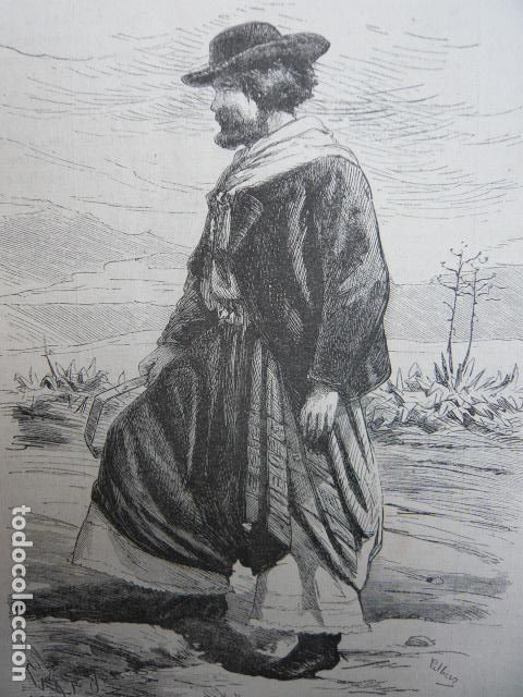 Art: EL GAUCHO ARGENTINO BUENOS AIRES ARGENTINA GRABADO XILOGRAFICO XILOGRAFIA 1872