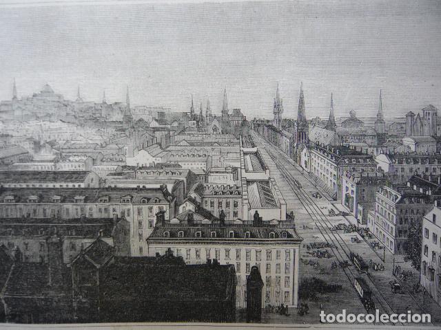 Art: BOSTON USA VISTA PANORAMICA GRABADO XILOGRAFICO XILOGRAFIA 1872
