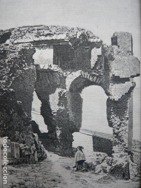 Art: SAGUNTO VALENCIA RUINAS TEATRO ROMANO GRABADO XILOGRAFICO XILOGRAFIA 1872