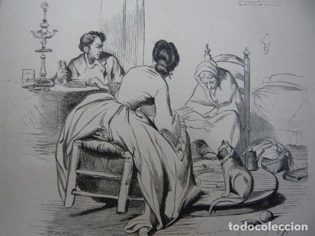 Arte: EL AMOR DE LA LUMBRE CROQUIS IN&Eacute;DITO DE VALERIANO B&Eacute;CQUER GRABADO XILOGRAFICO XILOGRAFIA 1872