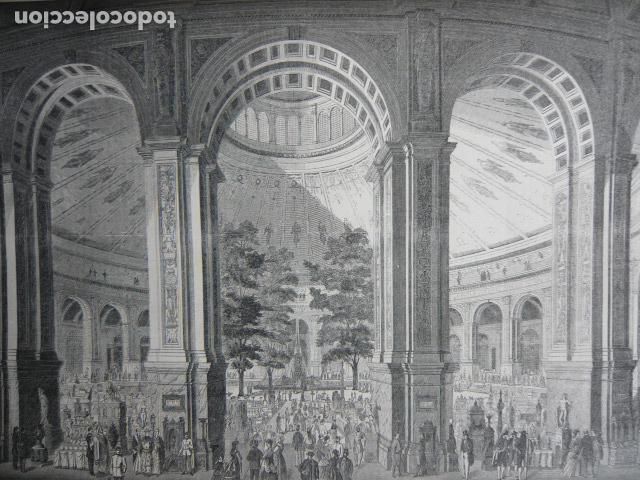 Arte: VIENA AUSTRIA INTERIOR ROTONDA PALACIO EXPOSICI&Oacute;N GRABADO XILOGRAFICO XILOGRAFIA 1872