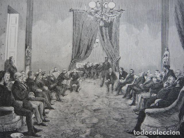 Arte: MADRID REUNION CENTRO HISPANO ULTRAMARINO GRABADO XILOGRAFICO XILOGRAFIA 1872