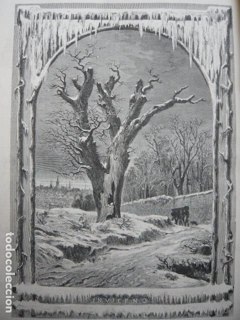 Arte: INVIERNO ALEGORIA GRABADO XILOGRAFICO XILOGRAFIA 1872