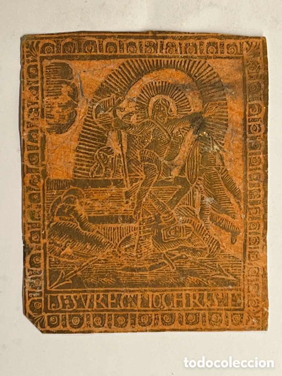 Art: RESURRECCI&Oacute;N DE CRISTO.. Cristo vencedor de la muerte.. Xilograf&iacute;a antigua (fin siglo XVIII)
