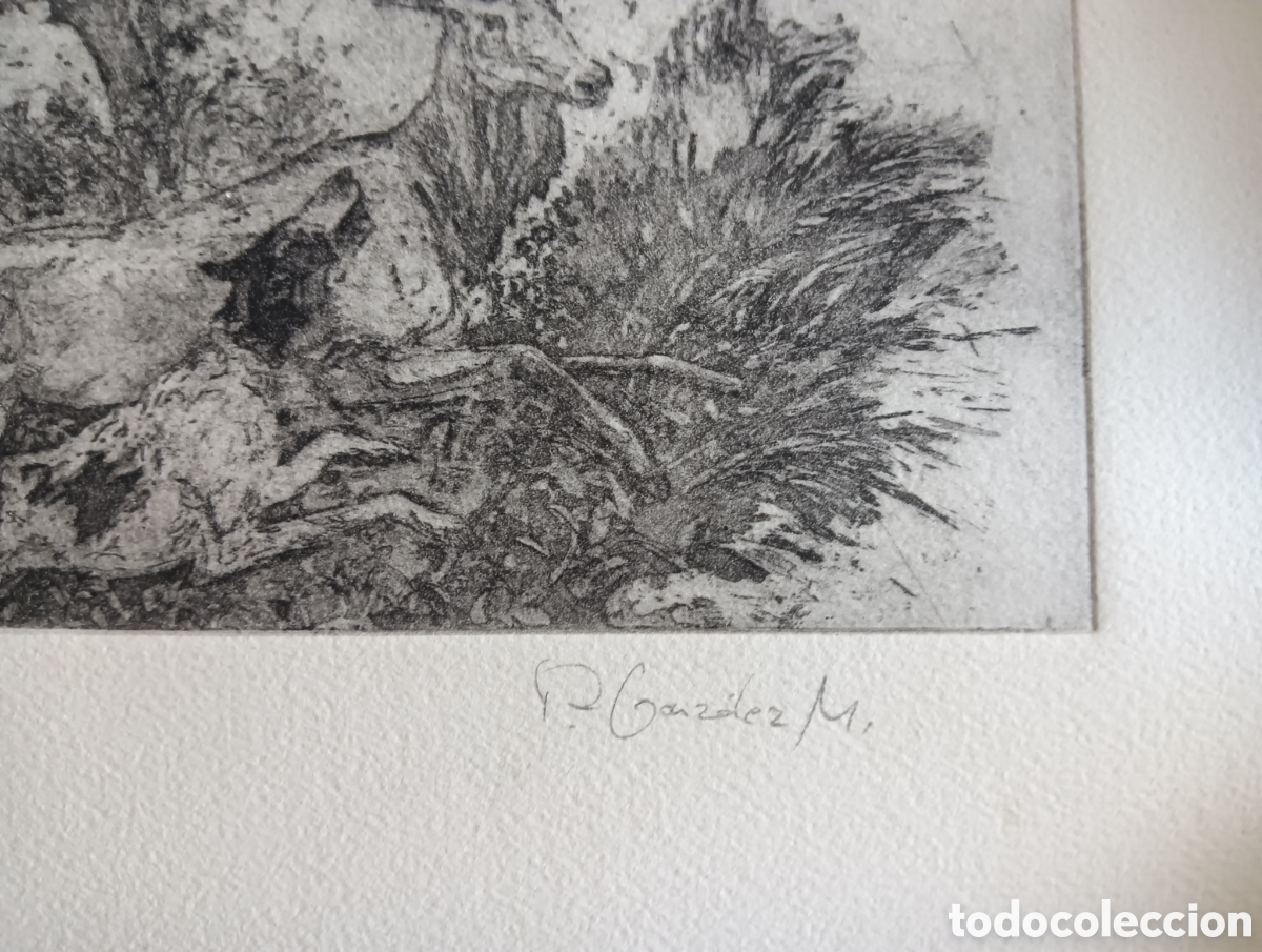 Arte: AGUAFERTE CON TEMA DE CAZA - Foto 3