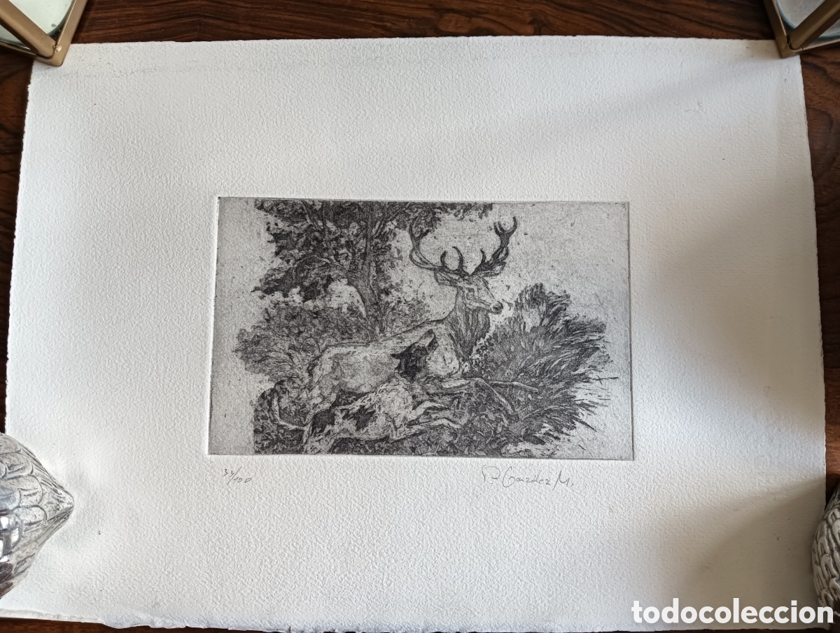Arte: AGUAFERTE CON TEMA DE CAZA