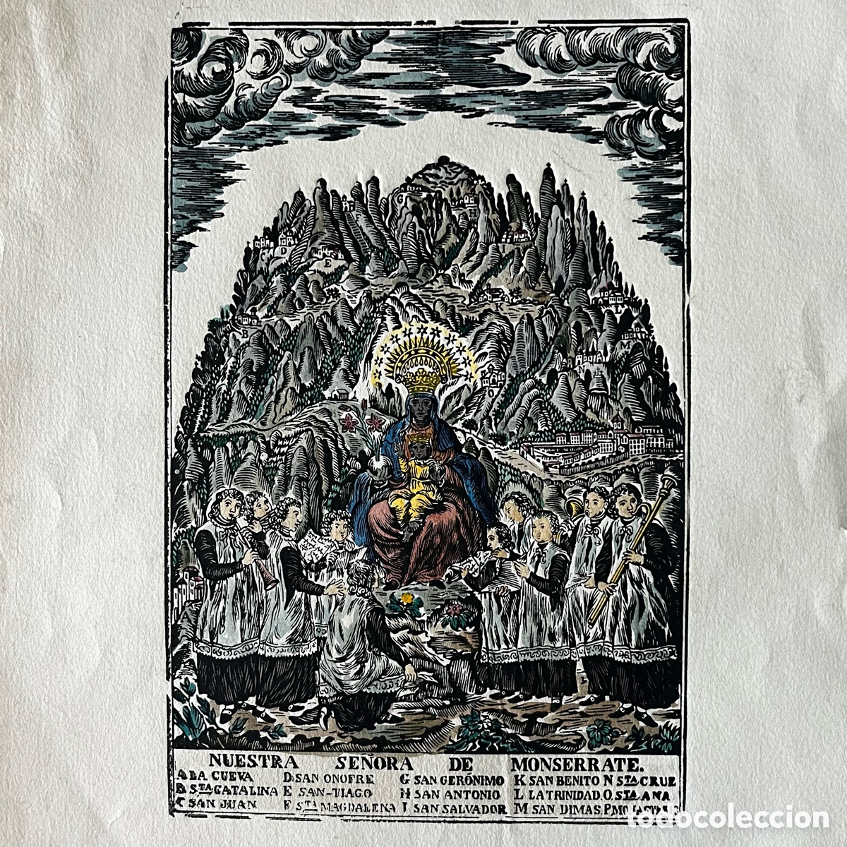 Arte: RELIGIOSO - GRABADO / XILOGRAF&Iacute;A VIRGEN DE MONTSERRAT