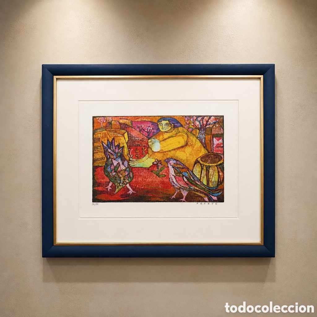 Arte: ESTEBAN FEKETE. HUNGRIA 1924 ALEMANIA 2009. XILOGRAFIA A COLOR . FIRMADA Y NUMERADA 36/50.