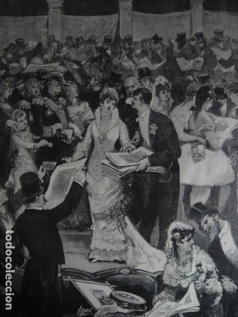 Arte: PARIS HIPODROMO VENTA DEL PARIS MURCIA GRABADO XILOGRAFICO XILOGRAFIA 1879