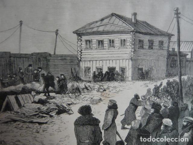 Arte: RUSIA ATENTANDO CONTRA EL ZAR GRABADO XILOGRAFICO XILOGRAFIA 1879