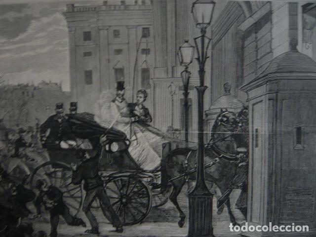 Arte: MADRID TENTATIVA REGICIDIO GRABADO XILOGRAFICO XILOGRAFIA 1879