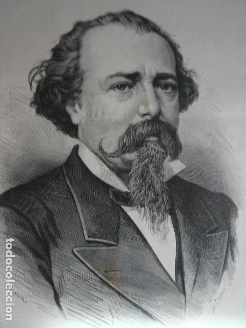 Arte: ADELARDO LOPEZ DE AYALA POLITICO GRABADO XILOGRAFICO XILOGRAFIA 1879