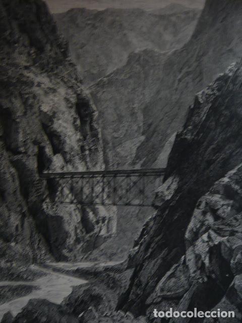 Arte: PERU FERROCARRIL ANDINO DE OROYA GRABADO XILOGRAFICO XILOGRAFIA 1879