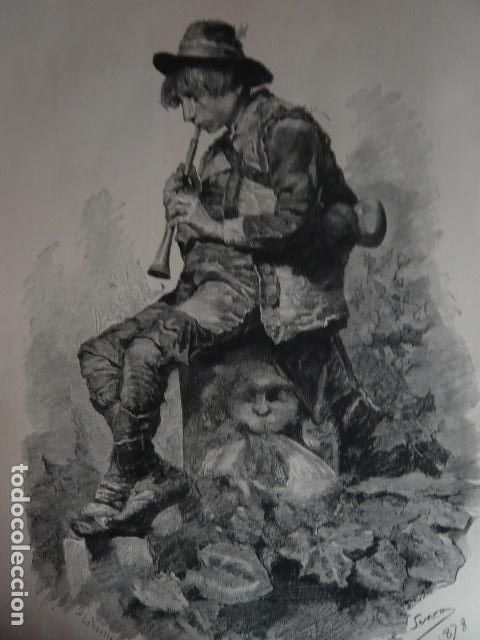 Arte: IDILIO DIBUJO DE ENRIQUE SERRA GRABADO XILOGRAFICO XILOGRAFIA 1879