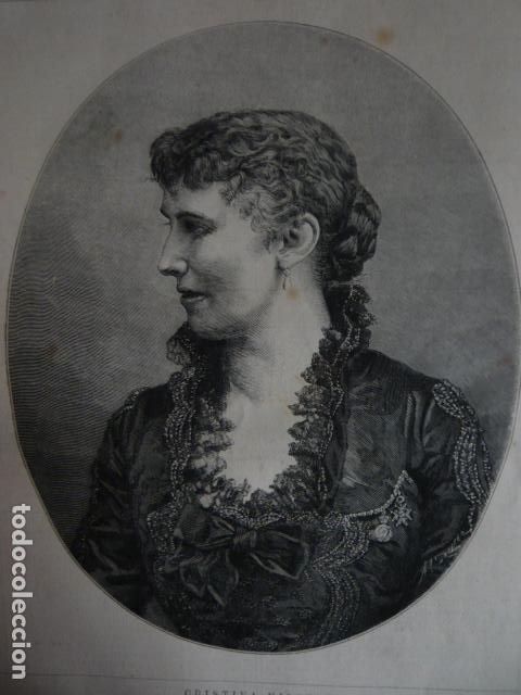 Arte: CRISTINA NILSSON DEBUT TEATRO REAL MADRID GRABADO XILOGRAFICO XILOGRAFIA 1879