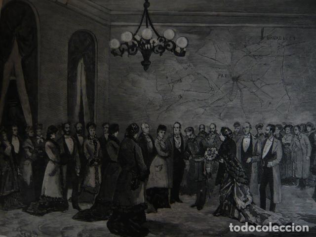 Arte: PARIS RECIBIMIENTO ISABEL II GRABADO XILOGRAFICO XILOGRAFIA 1879