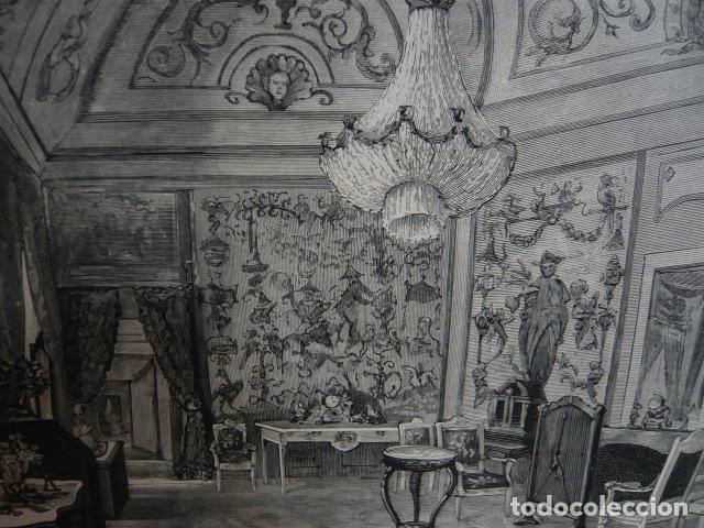 Arte: MADRID PALACIO DEL PARDO TOCADOR GRABADO XILOGRAFICO XILOGRAFIA 1879