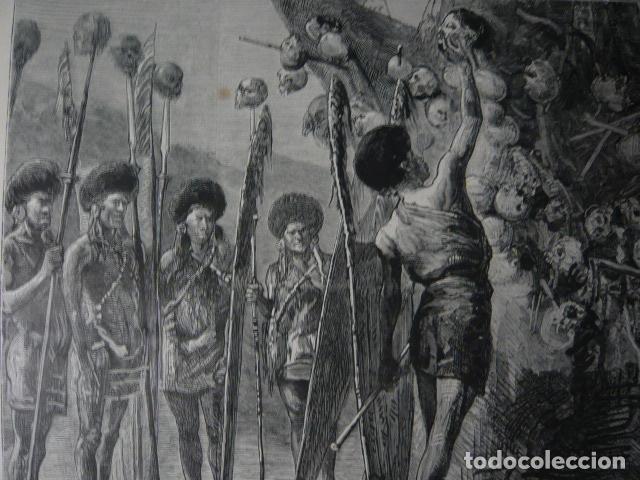 Arte: NAGUAS ETNIA DE BIRMANIA ASSAM GRABADO XILOGRAFICO XILOGRAFIA 1879