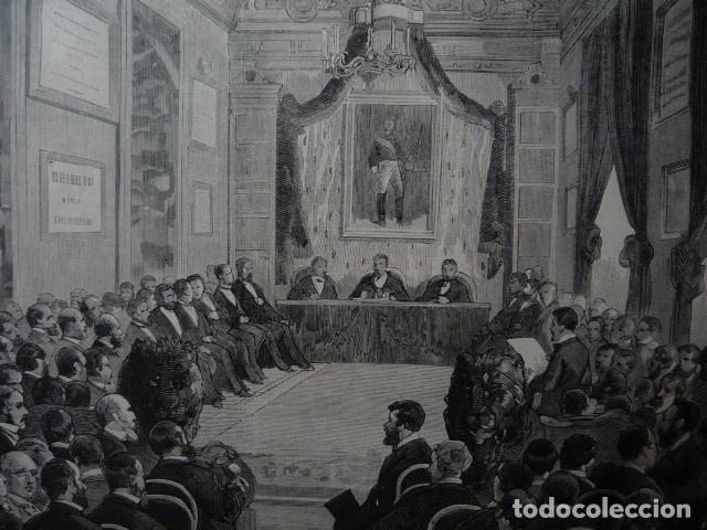 Arte: MURCIA REUNION EN EL AYUNTAMIENTO GRABADO XILOGRAFICO XILOGRAFIA 1879