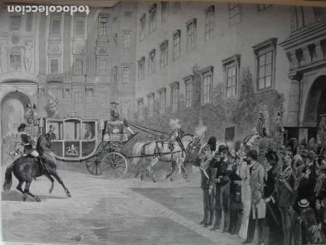 Arte: VIENA AUSTRIA LLEGADA DEL DUQUE DE BAILEN GRABADO XILOGRAFICO XILOGRAFIA 1879