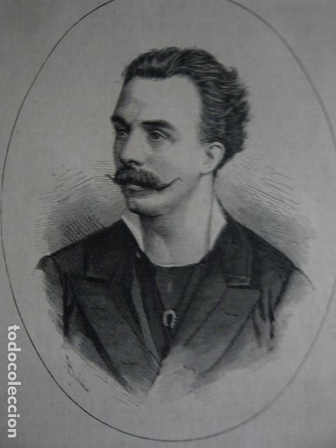 Arte: FRANCO FACCIO DIRECTO ORQUESTA TEATRO REAL GRABADO XILOGRAFICO XILOGRAFIA 1879