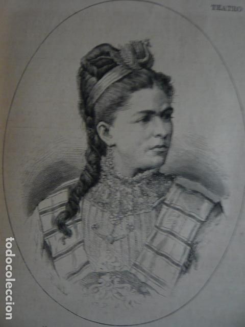 Arte: SOFIA SCALCHI-LOLLI MEZZO SOPRANO TEATRO REAL GRABADO XILOGRAFICO XILOGRAFIA 1879