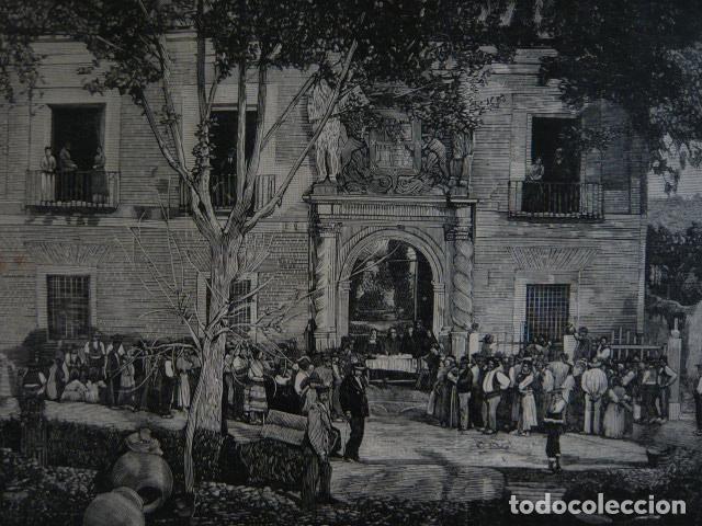 Arte: MURCIA HUERTO DE LA BOMBAS GRABADO XILOGRAFICO XILOGRAFIA 1879